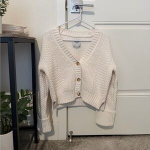 Abercrombie Seed Stitch Cardigan White